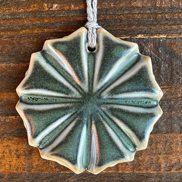 Ceramic "Starfish" Ornament, Ceramic Wall Hanging, Forest Green 