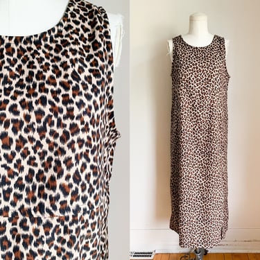 Vintage 2000s Y2K Leopard Print Tank Dress / S 