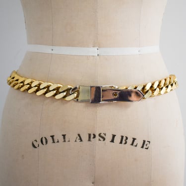 1980s Accessocraft NYC Heavy Gold Chain Hip Belt 