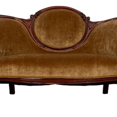 American Victorian Velvet Upholstered Settee