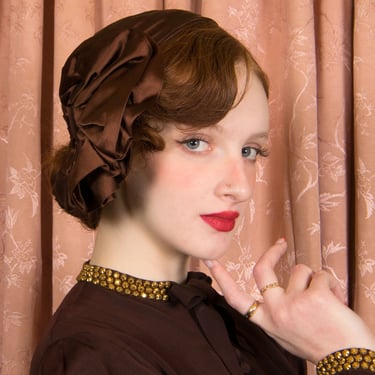 1950s Hat - Sophisticated Vintage 50s Brown Brimmed | Fab  display picture 3