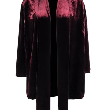 Marina Rinaldi - Bordeaux Velvet Cardigan Size L
