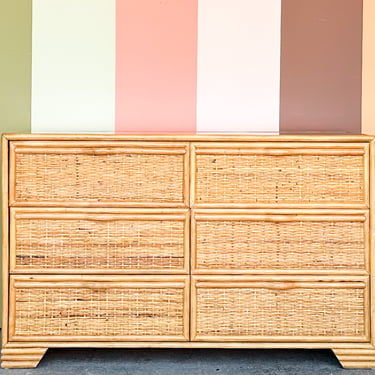 Island Style Rattan Wrapped Dresser