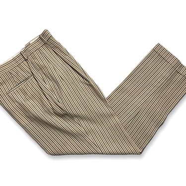 Vintage BULLOCK & JONES Worsted Wool Trousers ~ 31 Waist ~ Striped Pants ~ Ivy Style / Preppy / Trad ~ Made in USA ~ Tropical 
