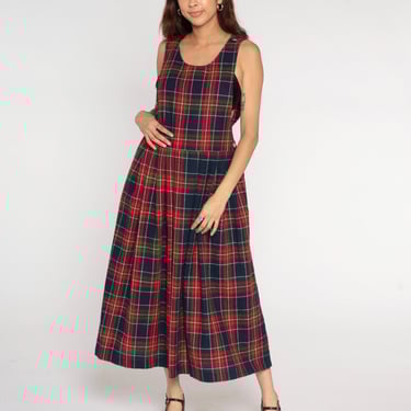 【人気商品】Classic Plaid Jumper Dress IDEALSANXUN Plaid Overall Dress for Women Fall Winter
