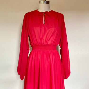 1970s Scarlet red Johnathan Logan dress 