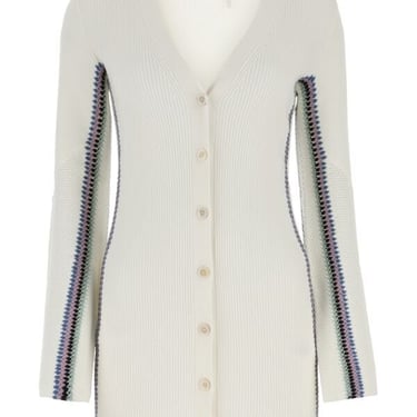 Chloe Woman Ivory Wool Cardigan