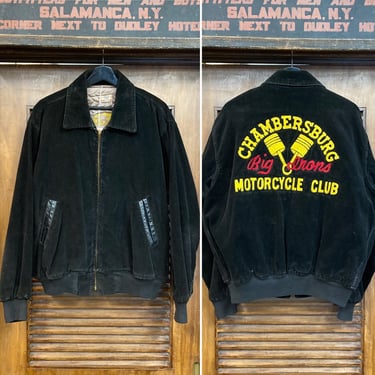 Vintage 1950’s Size XL “Big Irons” MC Motorcycle Club Corduroy Jacket, 50’s Rockabilly, Vintage Clothing 