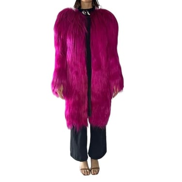 2000S Dolce  Gabbana Hot Pink Fur Yak 2009 Amest Coat 
