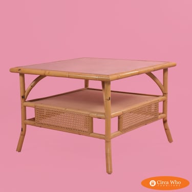 Faux Bamboo and Cane Coffee Table
