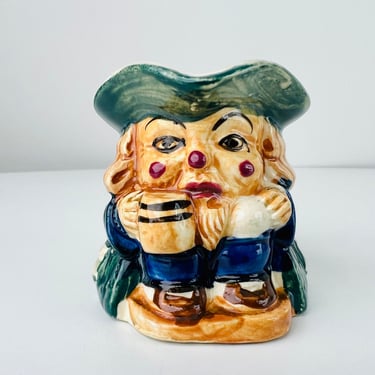 Vintage Jester Toby Jug, old English character mug, hand painted ceramic, for creamer, collectible, vintage home decor, made in Japan, gift 