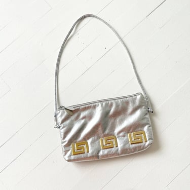 1990s Metallic Silver + Gold Baguette Bag 
