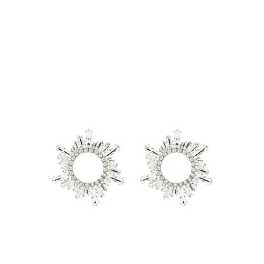 Amina Muaddi Women Silver Begum Crystal-Embellished Earrings