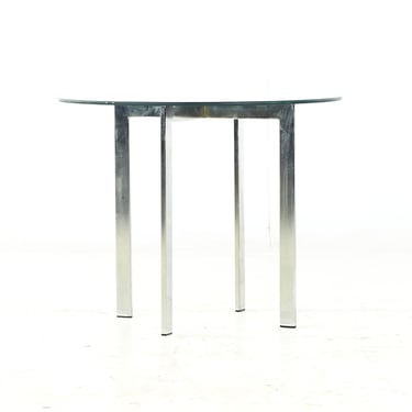 Pace Collection Style Mid Century Chrome and Glass Side Table - mcm 