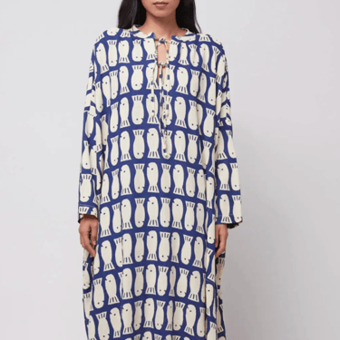 Lucky fish print viscose tunic dress