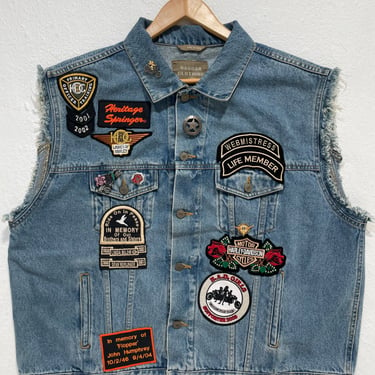 Harley Denim Patch Vest Sz. XL