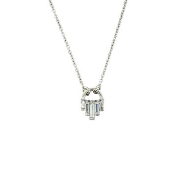 Art Deco Diamond Necklace with Baguette Diamonds