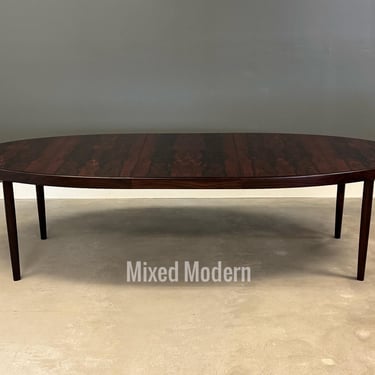 Danish Modern Rosewood 107” Oval Dining Table 