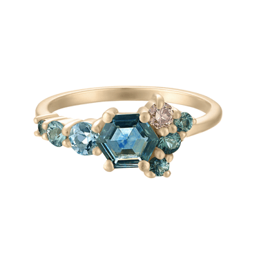 Radial Cluster Hex Blue Sapphire Ring — Bario Neal Trunk Show