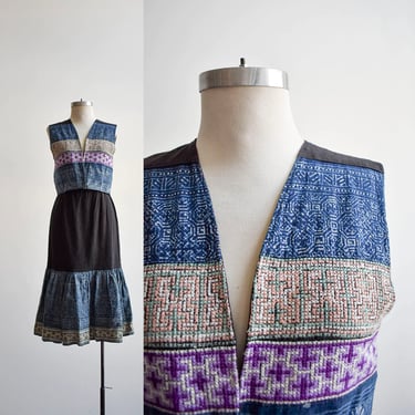 Vintage 2pc Cotton Set with Vest & Skirt 