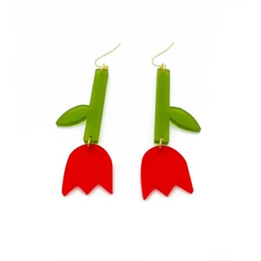 Tulip Earrings - Frost Red