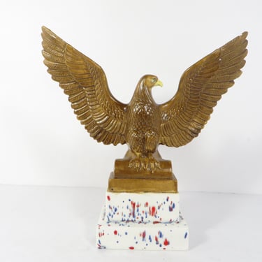 Vintage Patriotic July 4th Ceramic Eagle Statue 