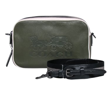 Coach - Olive Leather Crossbody Bag w/ Cream Trim