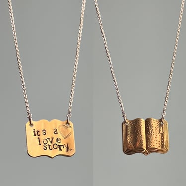 It’s a love story Book Pendant with sterling chain and brass book taylor swift lyrics 