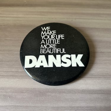 Vintage Dansk Pin Back Button 