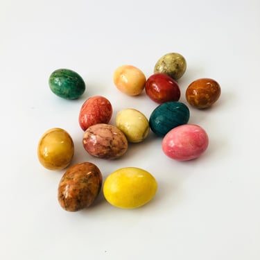 Colorful Vintage Stone Eggs - Set of 13 
