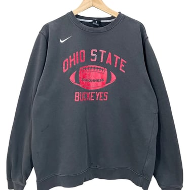 Ohio State Buckeyes Football Faded Black Nike Crewneck Sweatshirt L