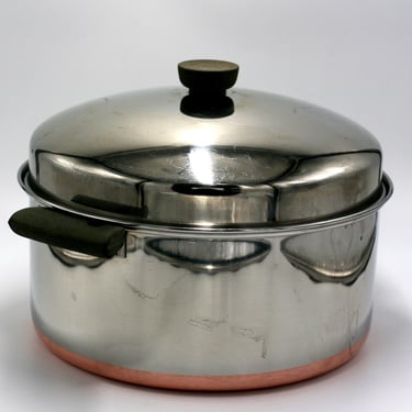 vintage revere ware stock pot with domed lid 