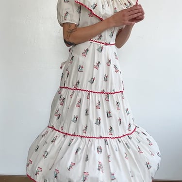 Vintage Dancers Ruffle Dress (S)