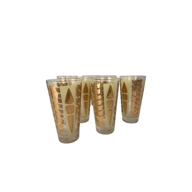 Mid-Century Fred Press Highball Cocktail Glasses-Set of 7 