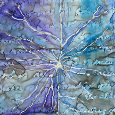 Light of Memory: Original ink painting on yupo of neurons - neuroscience art literature 