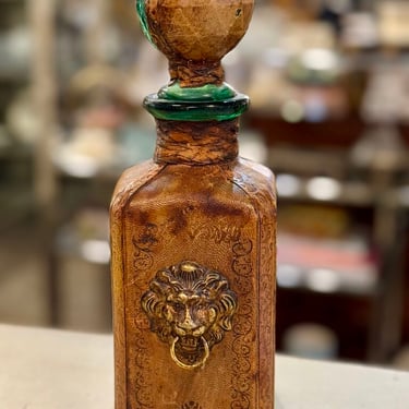 Leather lion decanter