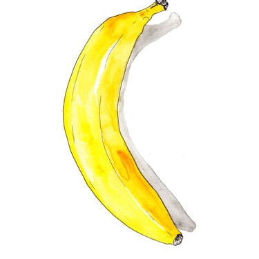 Banana Watercolor Art Print