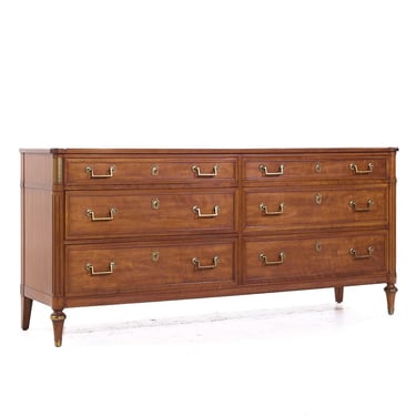 Kindel Furniture Belvedere Cherry and Brass Lowboy Dresser - mcm 