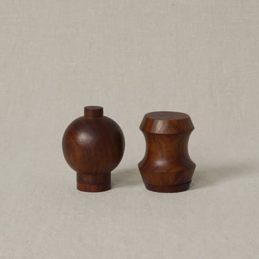Mid-Century Set of Rosewood Salt & Pepper Shakers