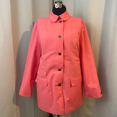 1960s vintage Mod Barbie Pink Rain Coat trench jacket Carol Brent L XL 