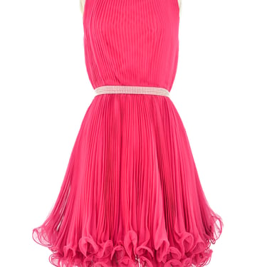 1970s Pink Pleat Mini Dress