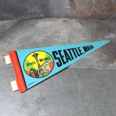 Vintage Seattle Space Needle Pennant | Miniature 8 1/2