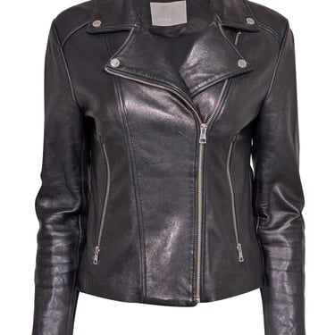 Soia &amp; Kyo - Black Leather Moto Jacket Sz S