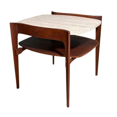 Bertha Schaefer Walnut w/Travertine Side/End Table4, 1960