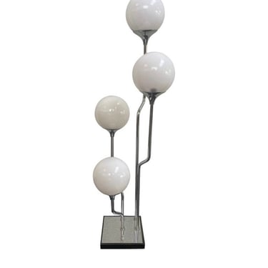 1970s Mod Chrome Table Lamp with 4 Globes, 2 Available 