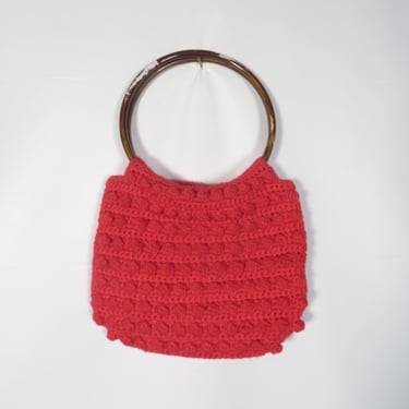 Vintage Granny Crochet Knitting Bag 