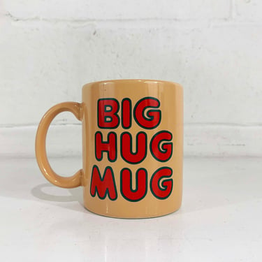 Vintage Big Hug Mug Made in Korea FTDA Coffee Tea Cup True Detective Pink Red Dopamine Decor Colorful Home 80s 1980s 