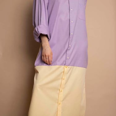 Cura x RAI - Reimagined Boyfriend Shirtdress - Lavender and Pale Yellow