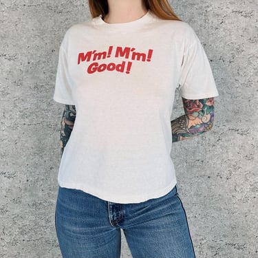 70's True Vintage Campbell's Soup M'm! M'm! Good! Slogan Tee Shirt T-Shirt 