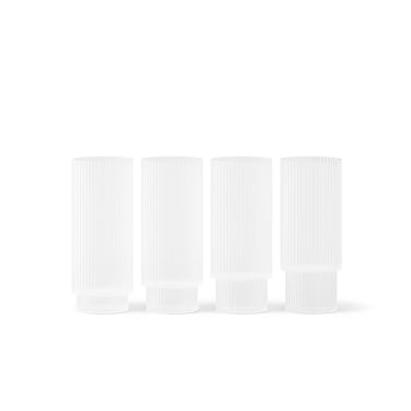 Ripple Long Glass, Set of 4, Frosted